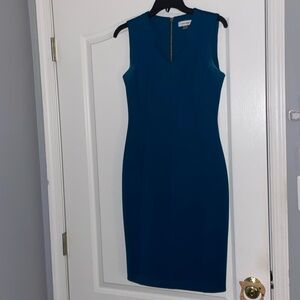 Calvin Klein torquoise midi dress